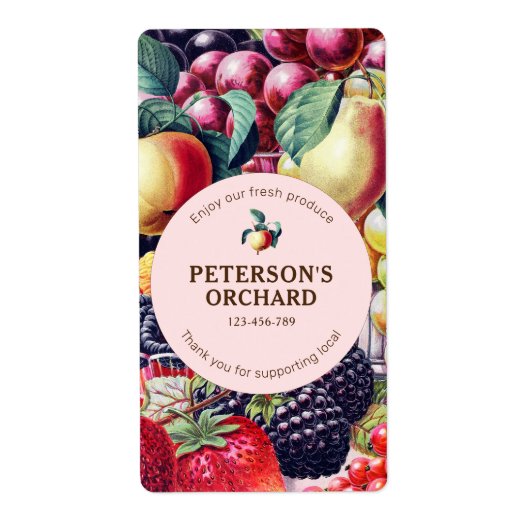 Botanisch  Fruit Lokaal Boerenlabel Etiket (Voorkant)