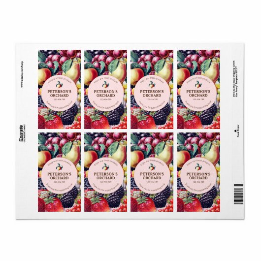 Botanisch  Fruit Lokaal Boerenlabel Etiket (Full Sheet)