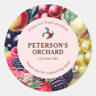 Botanisch  Fruit Lokaal Boerenlabel Ronde Sticker