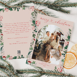 Botanisch gebladerte 1 familie foto boog kerst feestdagenkaart