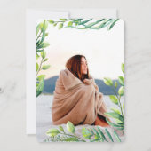 Botanisch gebladerte 21e verjaardag foto uitnodigi kaart (Achterkant)