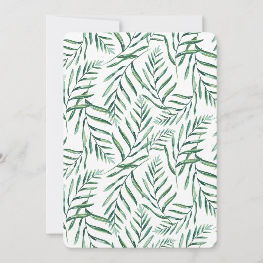 Botanisch gebladerte 21e verjaardag uitnodiging (Achterkant)