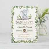 Botanisch gebladerte groen Baby shower Uitnodigen Kaart (Staand voorkant)