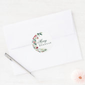 Botanisch gebladerte Kerstvakantie Ronde Sticker (Envelop)