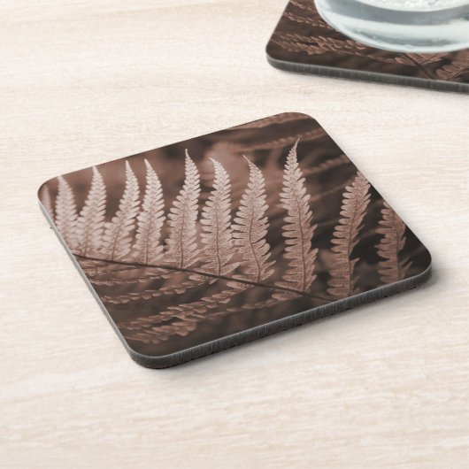 Botanisch gebladerte van Mocha Mousse Bier Onderzetter (Linkerzijde)