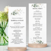 Botanisch gebladerte verlaat groene gouden ceremon programmakaart