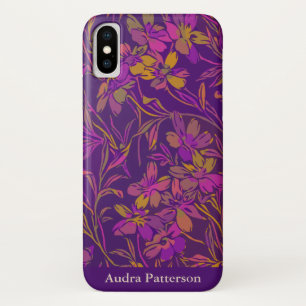 Botanisch gebold flessenpatroon Paars gepersonalis Case-Mate iPhone Case