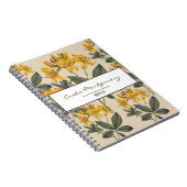  Botanisch Geel Azalea Bloemen & Naam Notitieboek (Rechterzijde)