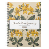  Botanisch Geel Azalea Bloemen & Naam Notitieboek (Voorkant)