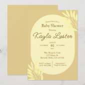 Botanisch geel Baby shower Uitnodiging (Voorkant / Achterkant)