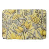 Botanisch geel bloemen patroon badmat (Voorkant)