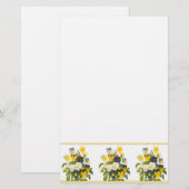 Botanisch Geel en Paarse Viooltjes Stationery Briefpapier (Voorkant / Achterkant)