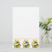 Botanisch Geel en Paarse Viooltjes Stationery Briefpapier (Staand voorkant)