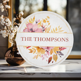 Botanisch geel monogram bruiloft snijplank