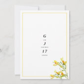 Botanisch geel sinaasappel groene lente bloemenbru kaart (Achterkant)