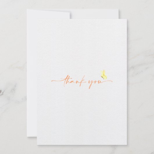 Botanisch Geel waterverf Bloemen Babyshower Kaart (Achterkant)