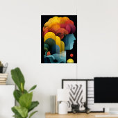 Botanisch Geestelijk Profiel met Levendige Lagen Poster (Thuiskantoor)