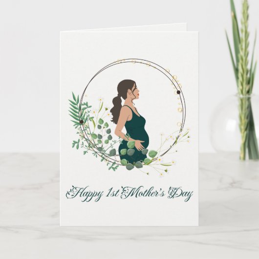 Botanisch Gefeliciteerd met de eerste Moederdag vo Feestdagen Kaart (Voorkant)