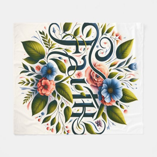 botanisch geloof fleece deken (Voorkant (Horizontaal))