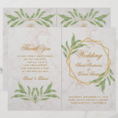 Botanisch Geometrisch Groen Goud Trouwprogramma (Voorkant / Achterkant)