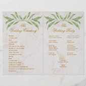 Botanisch Geometrisch Groen Goud Trouwprogramma (Achterkant)