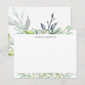 Botanisch gepersonaliseerd briefpapier notitiekaartje (Voorkant / Achterkant)