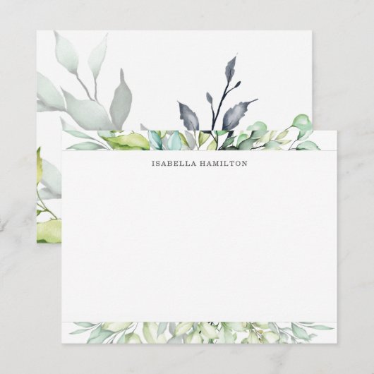 Botanisch gepersonaliseerd briefpapier notitiekaartje (Voorkant / Achterkant)