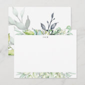 Botanisch gepersonaliseerd monogram briefpapier notitiekaartje (Voorkant / Achterkant)