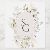 Botanisch gepersonaliseerd wijnlabel wijn etiket (Enkel label)