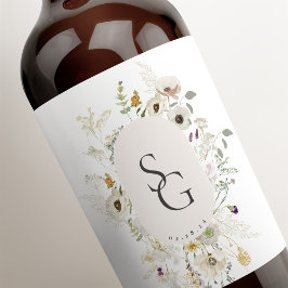 Botanisch gepersonaliseerd wijnlabel wijn etiket