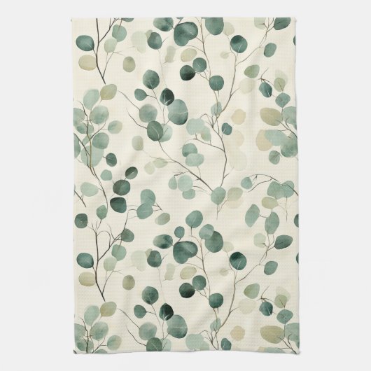 Botanisch geperst bladpatroon – Varentprint (2) Theedoek (Verticaal)