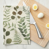 Botanisch geperst bladpatroon – Varentprint Theedoek (Quarter Fold)