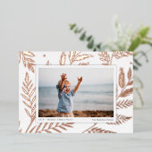 Botanisch geperst | Horizontaal foto-Roos Gold Folie Feestdagenkaart (Staand Voorkant)