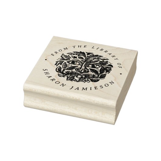  Botanisch gezicht aangepast van de bibliotheek va Rubberstempel (Stempel)