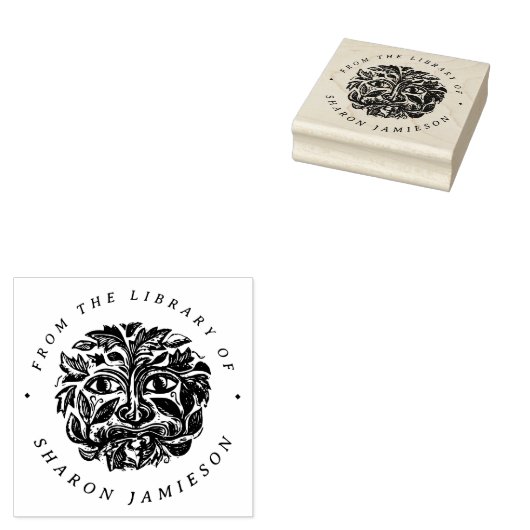  Botanisch gezicht aangepast van de bibliotheek va Rubberstempel (Gestempeld)