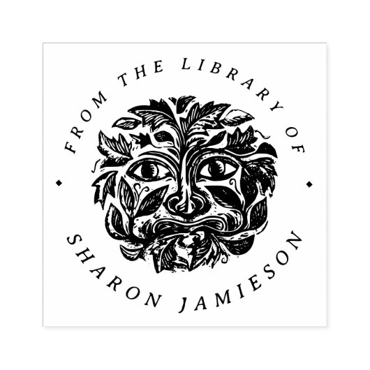 Botanisch gezicht aangepast van de bibliotheek va Rubberstempel (Afrduk)