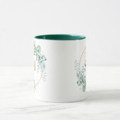 Botanisch Goud Custom Monogram Voor Huwelijk Mok (Midden)