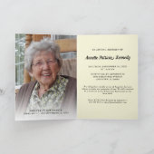 Botanisch Goud Foto Memorial Gevouwen Uitnodiging (Binnen)