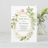 Botanisch Goud Geometrisch Lijst Vrijgezellenfeest Kaart (Staand voorkant)