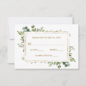 Botanisch Goud Groen Bruiloft RSVP (Voorkant)
