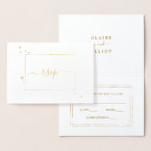 Botanisch Goud Groen Bruiloft RSVP Folie Kaarten (Display)