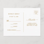 Botanisch Goud Groen Bruiloft RSVP Uitnodiging Briefkaart (Achterkant)