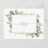 Botanisch Goud Groen Bruiloft RSVP Uitnodiging Briefkaart (Voorkant)
