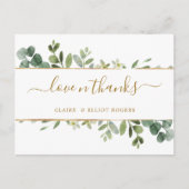 Botanisch Goud Groen Dank u Briefkaart (Voorkant)