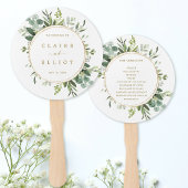 Botanisch Goud Groen Huwelijksprogramma Hand Fan Handwaaier