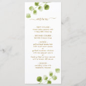 Botanisch Goud Groen Menu Kaart (Voorkant)