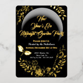 Botanisch Goud Oudejaarsavond Party Uitnodiging Fo (Voorkant)