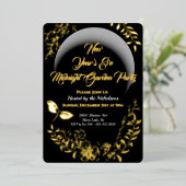 Botanisch Goud Oudejaarsavond Party Uitnodiging Fo (Staand Voorkant)