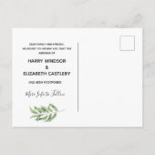 Botanisch Goud Wijziging van Plannen Huwelijk Uitg Aankondigingskaart (Achterkant)