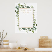 Botanisch gouden groen wedding achtergrond poster (Keuken)